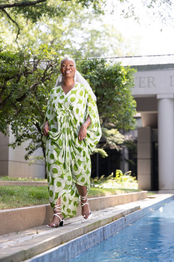 Besida green Àdìrẹ kaftan