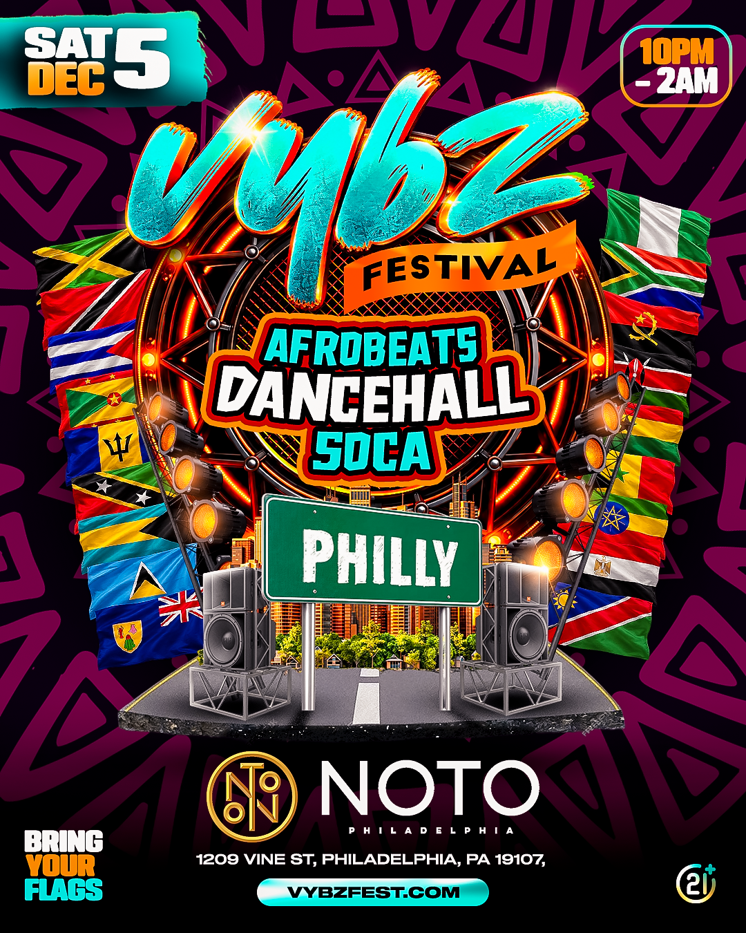 VYBZ Festival Philly: Afrobeats vs Dancehall vs Soca (21+)